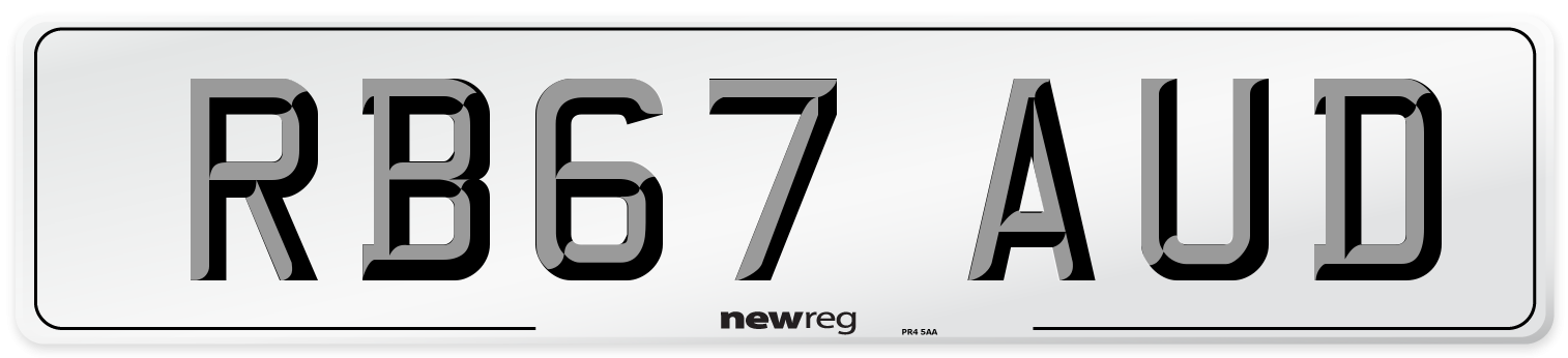RB67 AUD Number Plate from New Reg